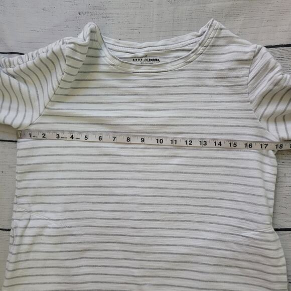 Neon Buddha Size S Striped 3/4 Cinch Sleeve Crewneck Tunic Top Thick Material - Picture 5 of 7